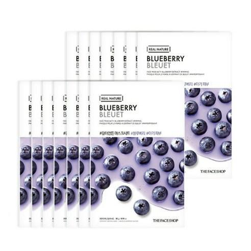THE FACE SHOP REAL NATURE Face Mask #Blueberry (20g X 10ea)-thekimyoung.com