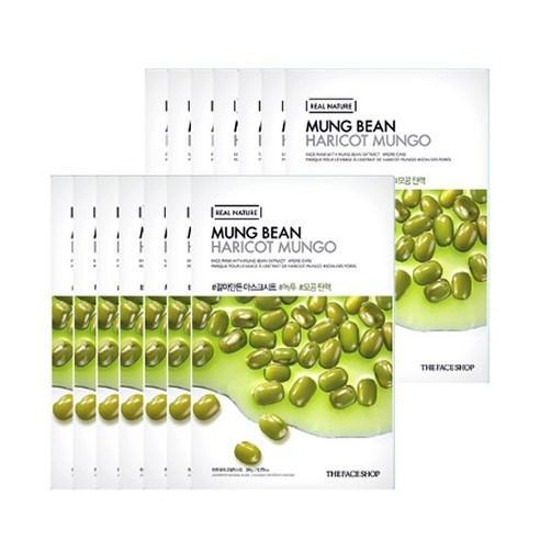 THE FACE SHOP REAL NATURE Face Mask #Mung Bean (20g X 10ea)-thekimyoung.com