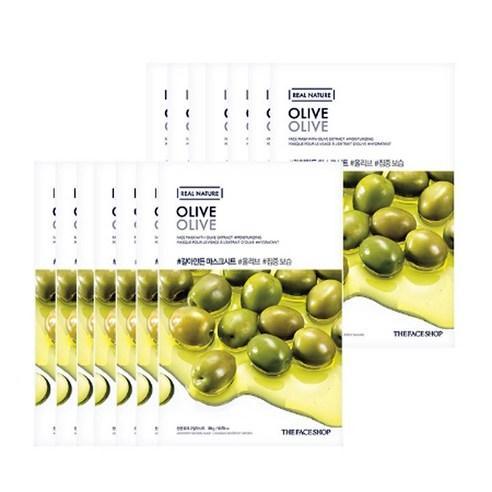 THE FACE SHOP REAL NATURE Face Mask #Olive (20g X 10ea)-thekimyoung.com