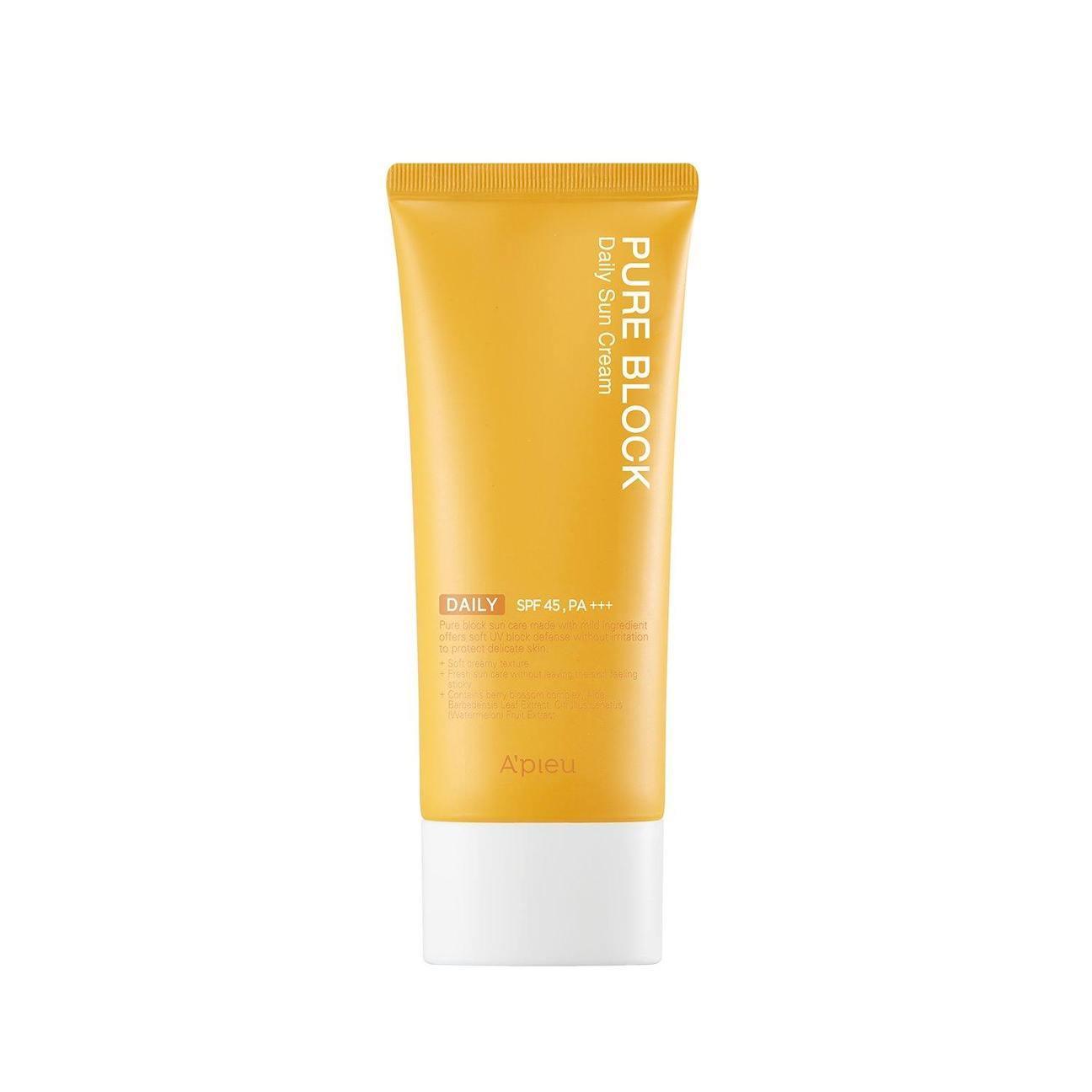 A'pieu Pure Block Daily Sun Cream SPF45/PA+++ 100ml-thekimyoung.com