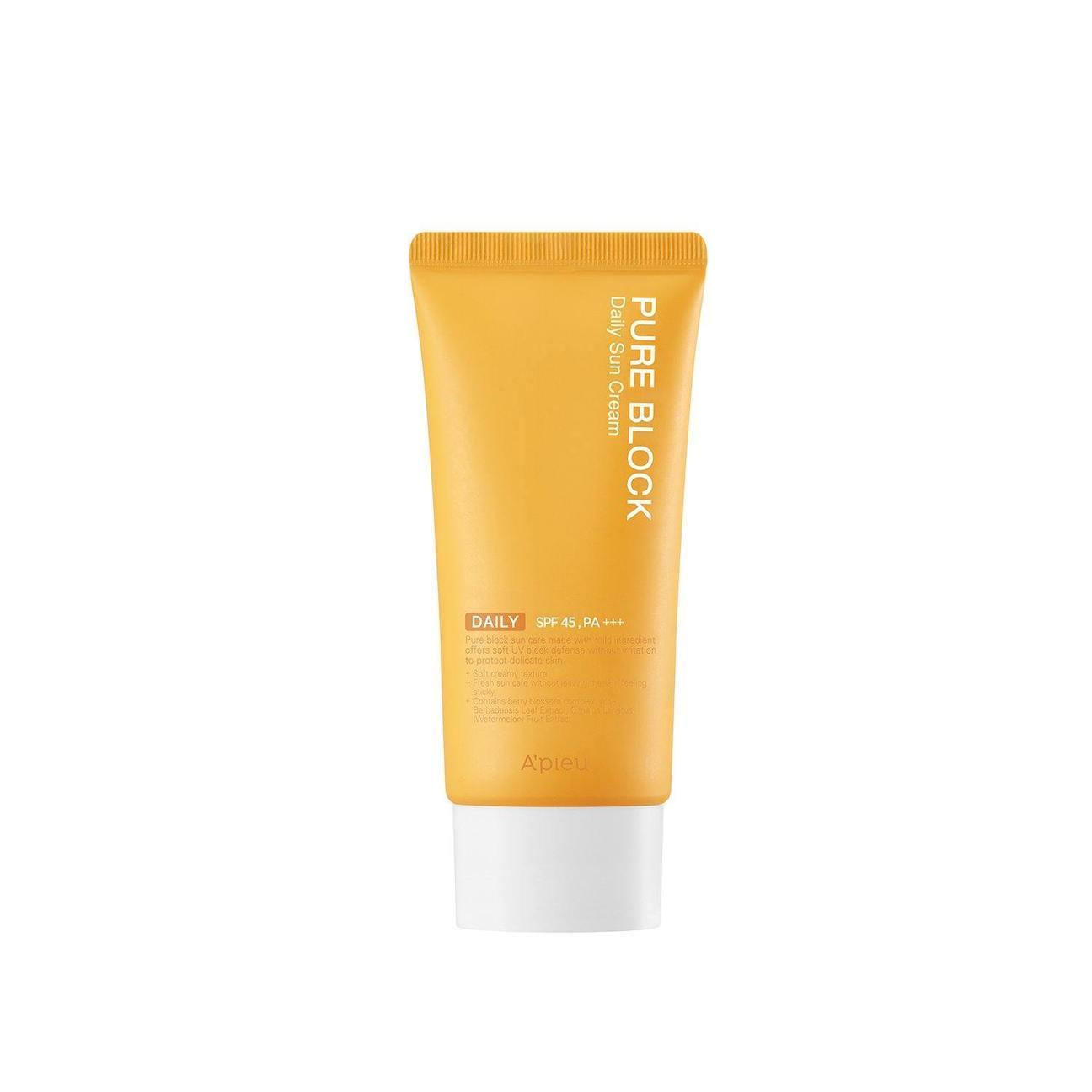 A'pieu Pure Block Daily Sun Cream SPF45/PA+++ 50ml-thekimyoung.com