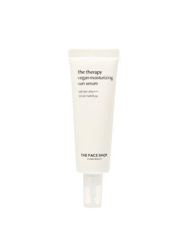 THE FACE SHOP The Therapy Vegan Moisturizing Sun Serum SPF50+ PA++++ 50ml-thekimyoung.com