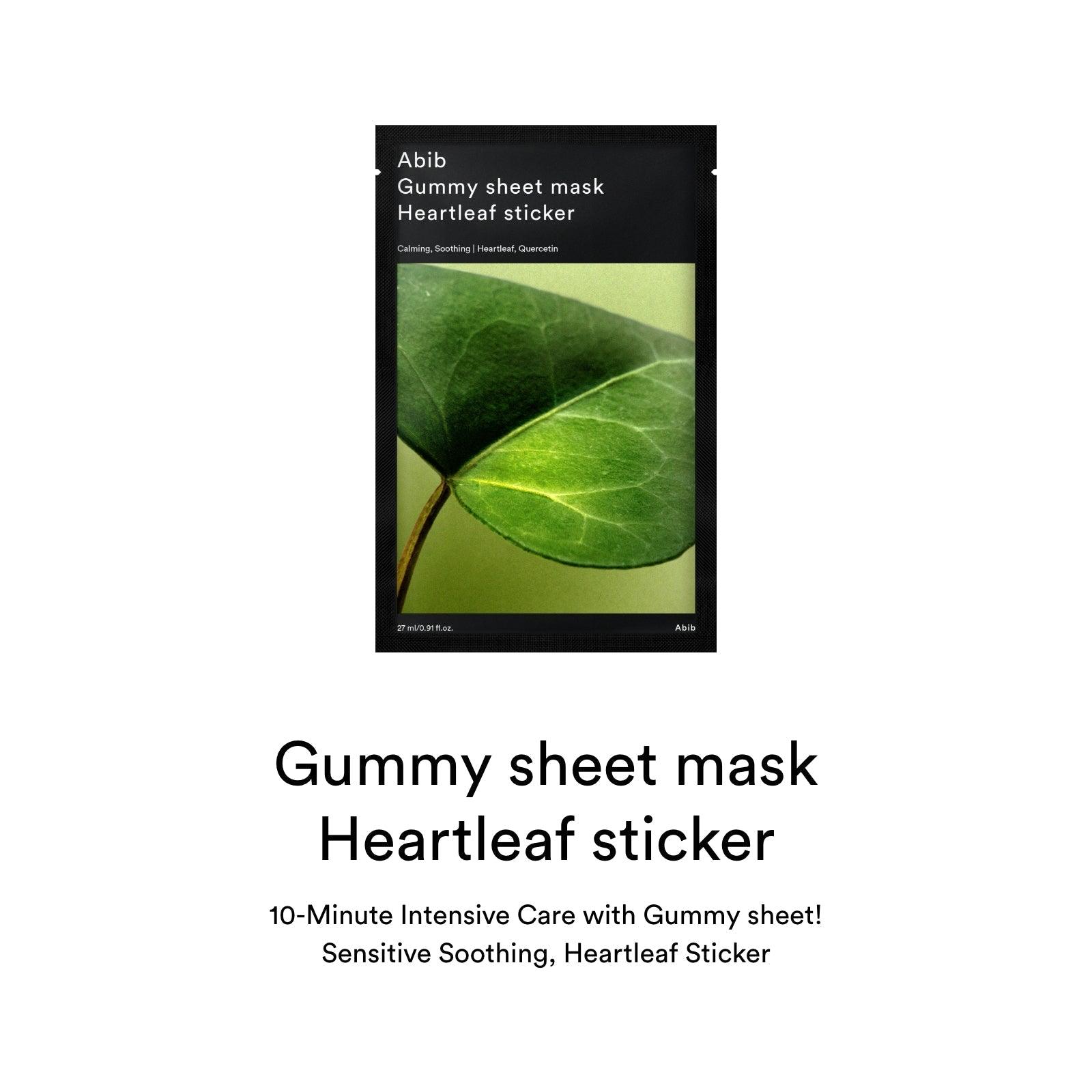 Abib Gummy sheet mask Heartleaf sticker 27ml X 10pc Mask Sheet Abib
