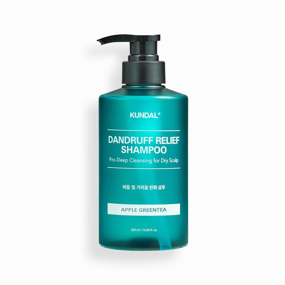 KUNDAL DANDRUFF RELIEF SHAMPOO Pro-Deep Cleansing for Dry Scalp 500ml #APPLE GREENTEA-thekimyoung.com