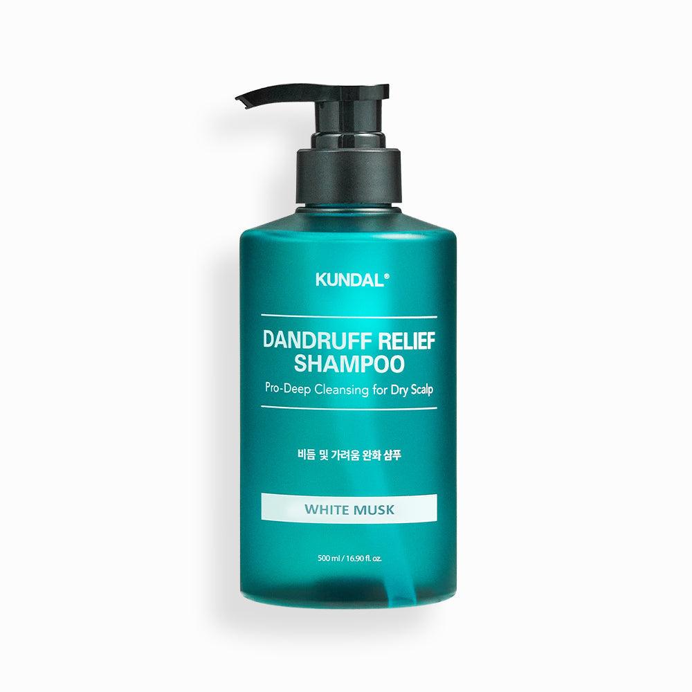KUNDAL DANDRUFF RELIEF SHAMPOO Pro-Deep Cleansing for Dry Scalp 500ml #WHITE MUSK-thekimyoung.com