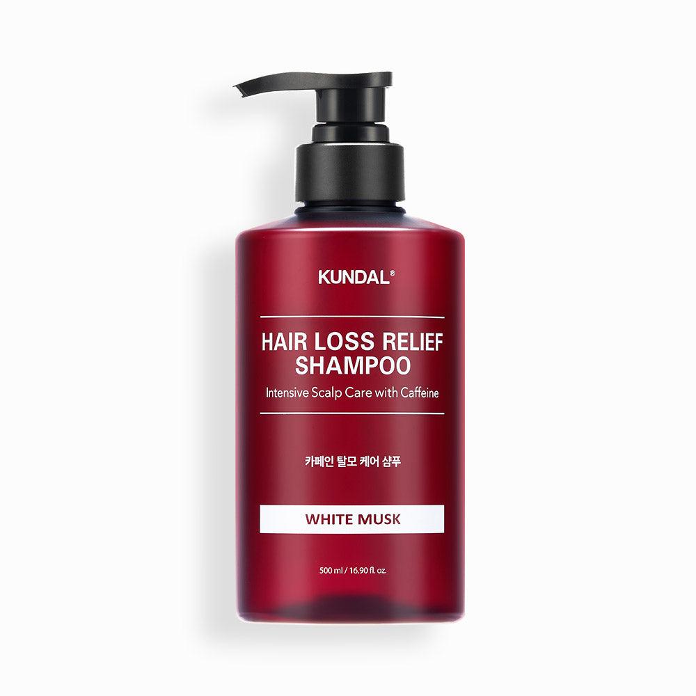 KUNDAL HAIR LOSS RELIEF SHAMPOO Intensive Scalp Care with Caffeine 500ml #WHITE MUSK-thekimyoung.com