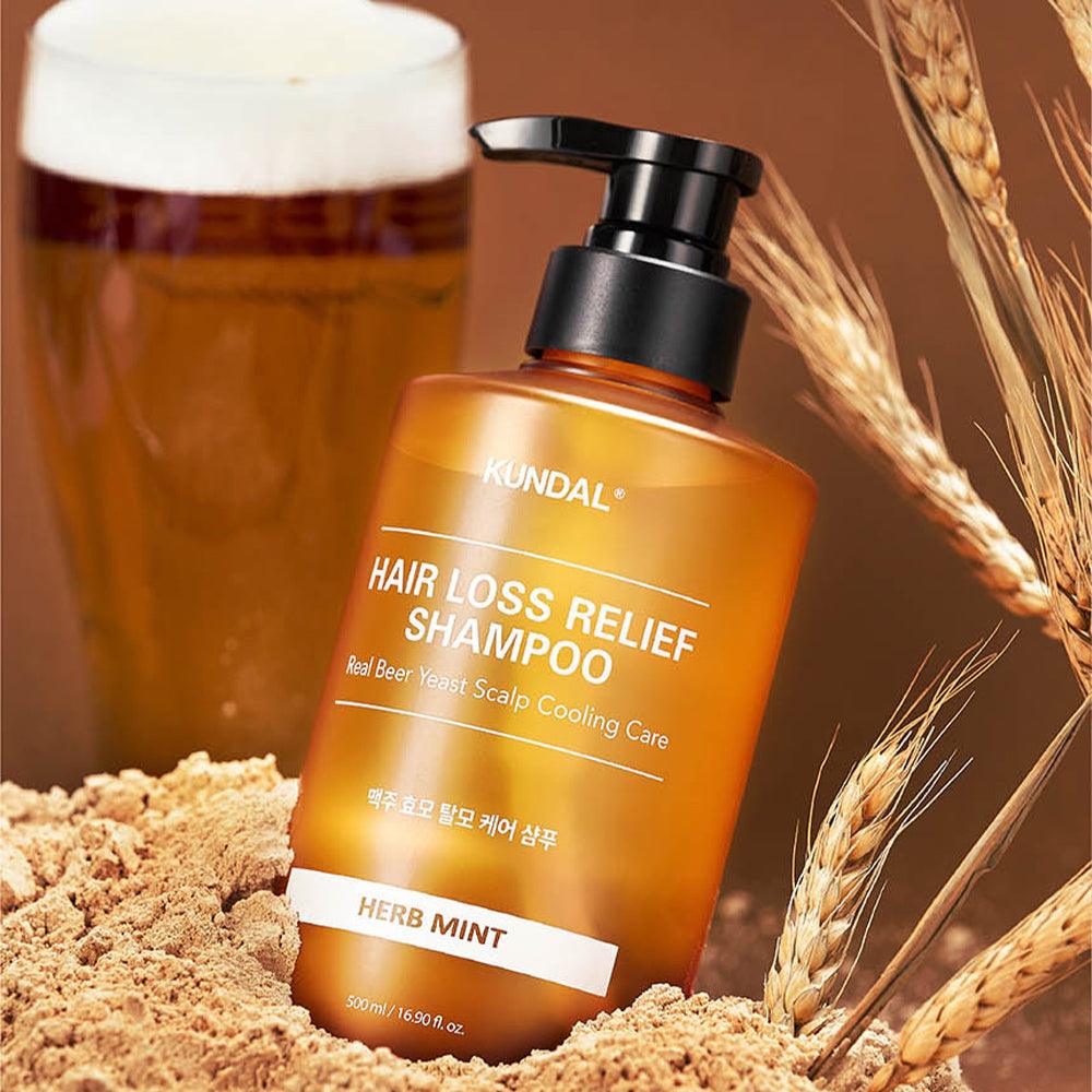 KUNDAL HAIR LOSS RELIEF SHAMPOO Real Beer Yeast Scalp Cooling Care 500ml-thekimyoung.com