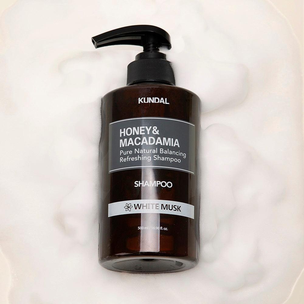 KUNDAL HONEY&MACADAMIA Pure Natural Balancing Refreshing Shampoo 500ml #WHITE MUSK-thekimyoung.com