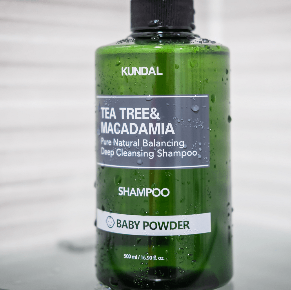 KUNDAL TEA TREE&MACADAMIA Pure Natural Balancing Deep Cleansing Shampoo 500ml #BABY POWDER-thekimyoung.com