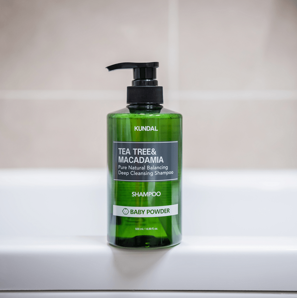 KUNDAL TEA TREE&MACADAMIA Pure Natural Balancing Deep Cleansing Shampoo 500ml #BABY POWDER-thekimyoung.com