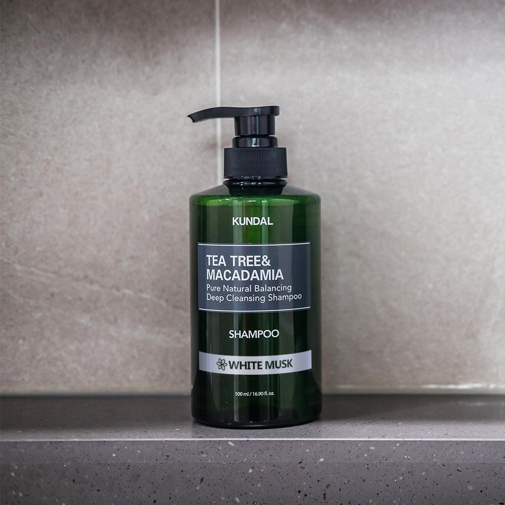 KUNDAL TEA TREE&MACADAMIA Pure Natural Balancing Deep Cleansing Shampoo 500ml #WHITE MUSK-thekimyoung.com