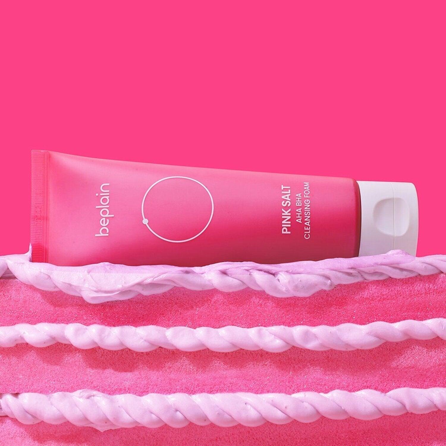 Beplain Pink Salt AHA BHA Cleansing Foam 120ml-thekimyoung.com