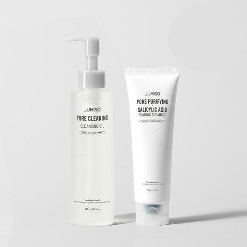 Jumiso Double Cleansing Duo (Pore Purifying Cleanser 120g + Clearing Cleansing Oil 200ml) Skincare SET Jumiso