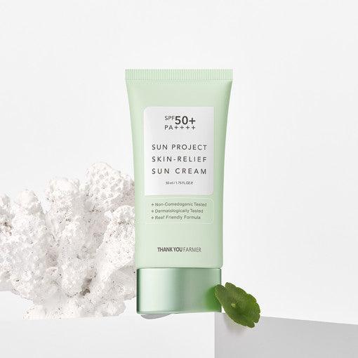 [THANK YOU FARMER] Sun Project Skin Relief Sun Cream SPF50+ PA++++ 50ml Sunscreen THANK YOU FARMER
