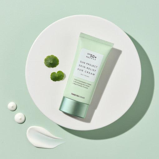 [THANK YOU FARMER] Sun Project Skin Relief Sun Cream SPF50+ PA++++ 50ml Sunscreen THANK YOU FARMER