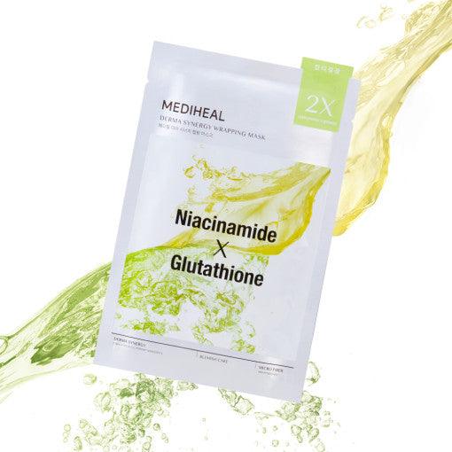 MEDIHEAL Derma Synergy Wrapping Mask Sheet 10P #Niacinamide X Glutathione Mask Sheet MEDIHEAL