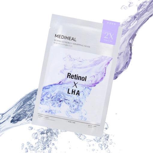 MEDIHEAL Derma Synergy Wrapping Mask Sheet 10P #Retinol X LHA Mask Sheet MEDIHEAL