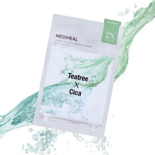 MEDIHEAL Derma Synergy Wrapping Mask Sheet 10P #Tea tree X Cica Mask Sheet MEDIHEAL