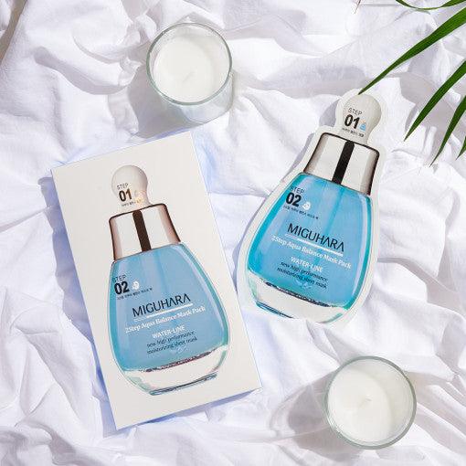MIGUHARA 2 Step Aqua Balance Mask Pack (1.7ml + 25ml) x 1 sheet-thekimyoung.com