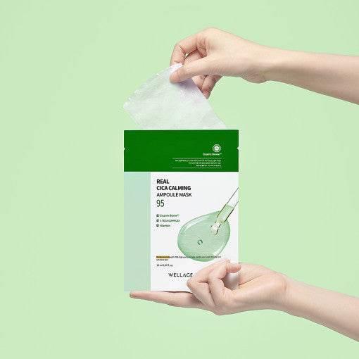 WELLAGE Real Cica Calming Ampoule Mask Sheet 20ml X 10P Mask Sheet WELLAGE