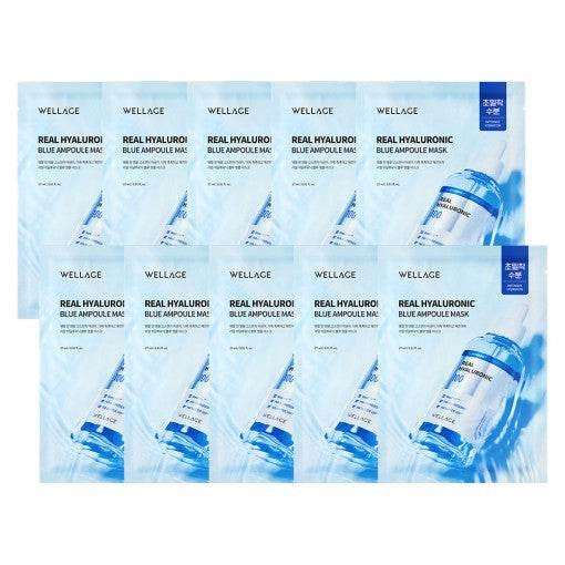WELLAGE Real Hyaluronic Blue Ampoule Mask Sheet 27ml X 10P Mask Sheet WELLAGE