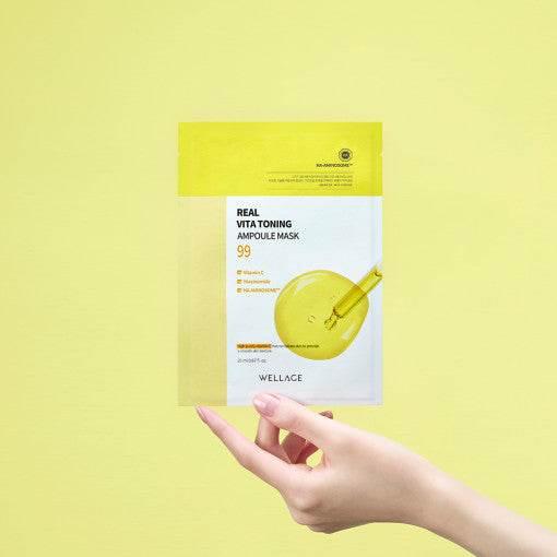 WELLAGE Real Vita Toning Ampoule Mask Sheet 20ml X 10P Mask Sheet WELLAGE