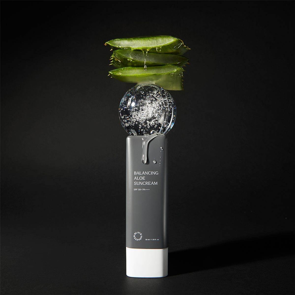 BLACK MONSTER Balancing Aloe Sun Cream SPF50+-thekimyoung.com