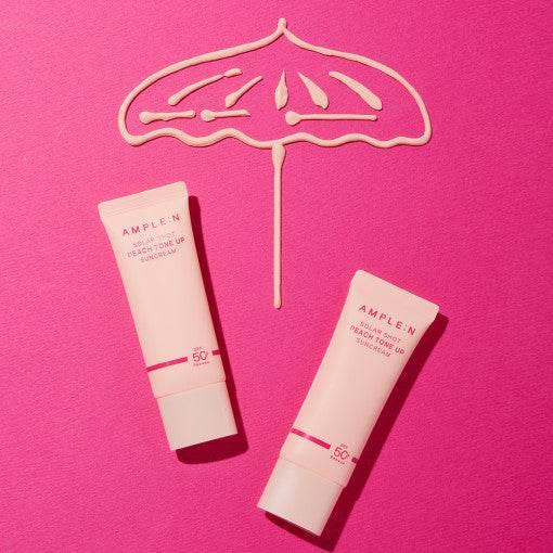 AMPLE:N Solar Shot Peach Tone Up Suncream 40ml 50+ PA++++-thekimyoung.com