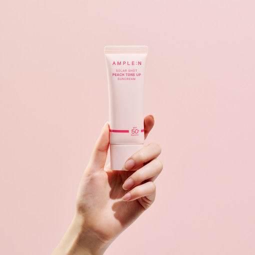 AMPLE:N Solar Shot Peach Tone Up Suncream 40ml 50+ PA++++-thekimyoung.com