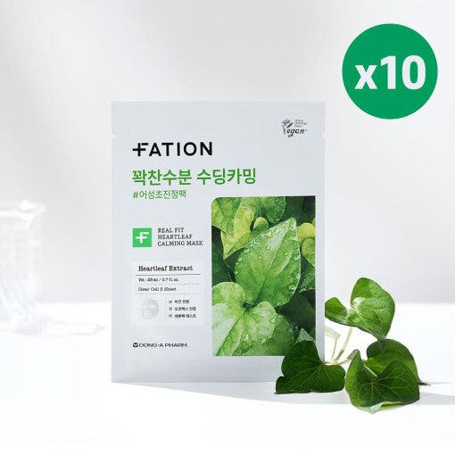 FATION Real Fit HeartLeaf Calming Mask Sheet 23mlX10ea-thekimyoung.com