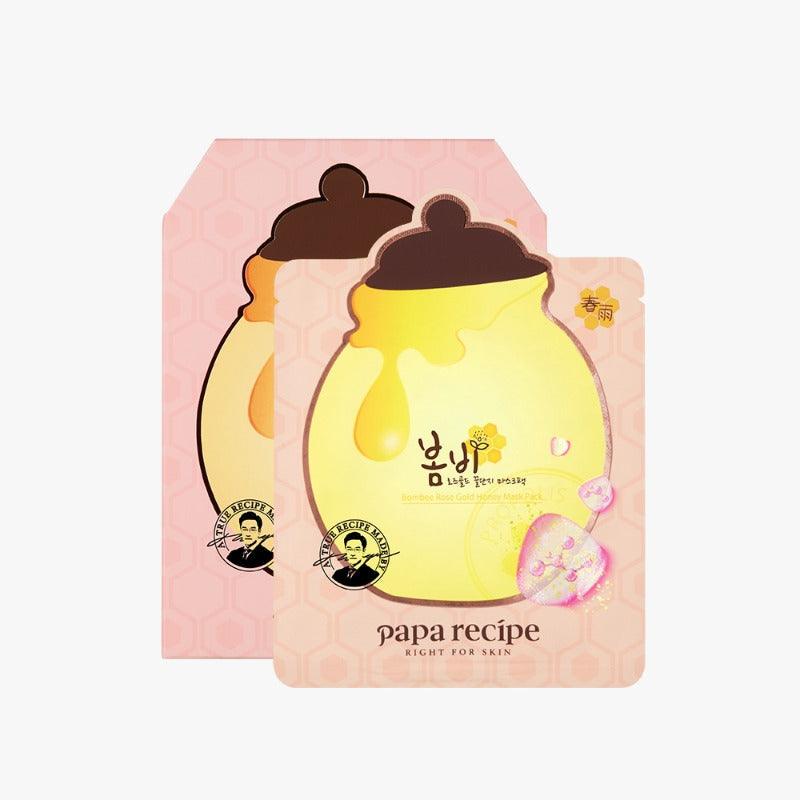 papa recipe Bombee Rose Gold Honey Mask Pack Set 25g x 10 pcs-thekimyoung.com