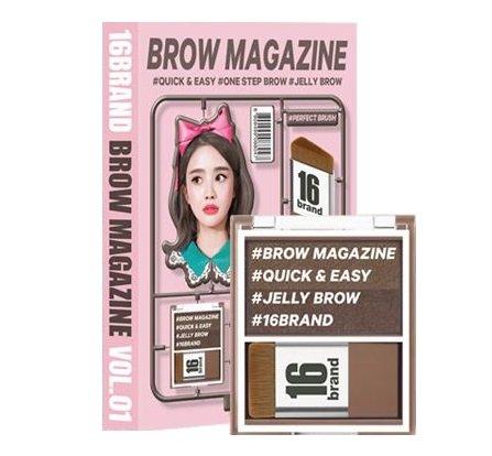 16BRAND 16 Brow Magazine Eyebrow (3 colors) Eyebrow 16BRAND Vol.01 ASH BROWN