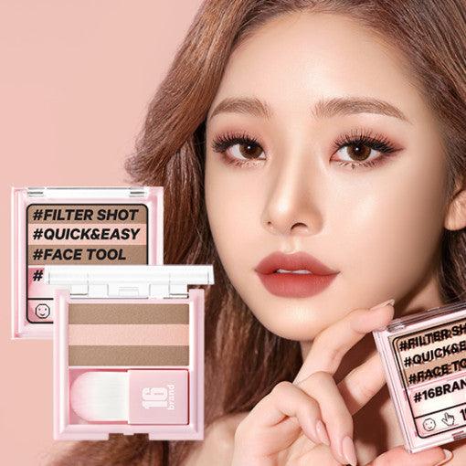 16BRAND Filter Shot Shading Highlighter (2 colors) Face Highlighter 16BRAND CONTOUR PEACH