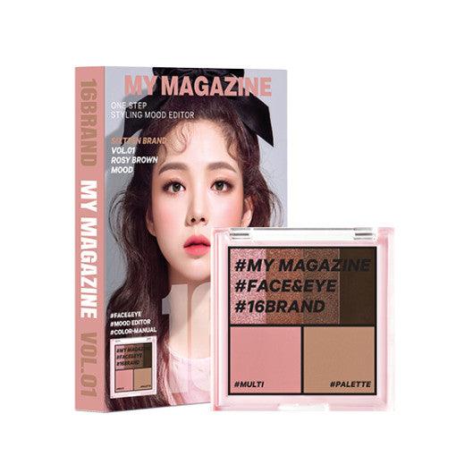 16BRAND My Magazine Shadow Palette 7.5g (10colors) EYESHADOW 16BRAND Vol.01 ROSY BROWN MOOD
