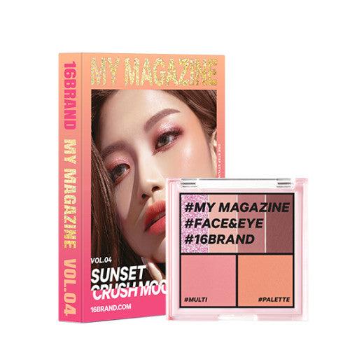 16BRAND My Magazine Shadow Palette 7.5g (10colors) EYESHADOW 16BRAND Vol.04 SUNSET CRUSH MOOD