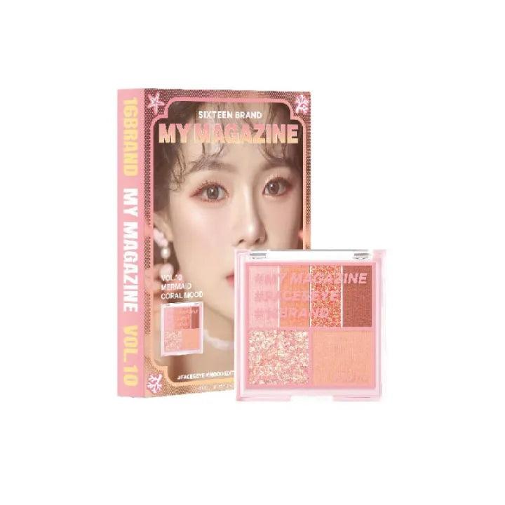 16BRAND My Magazine Shadow Palette 7.5g (10colors) EYESHADOW 16BRAND Vol.10 CORAL MOOD