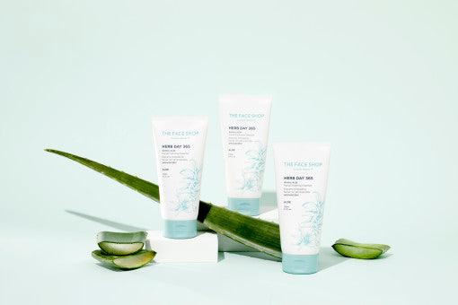 THE FACE SHOP Herb Day 365 Amino Acid Facial Foaming Cleanser 170ml #Aloe-thekimyoung.com