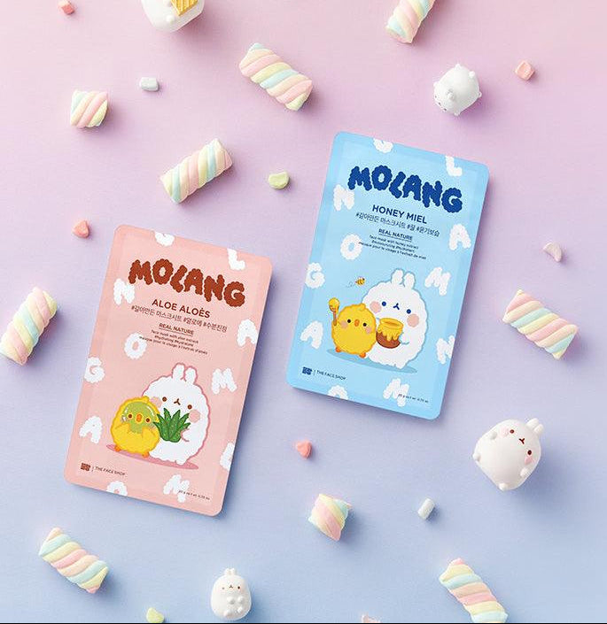 THE FACE SHOP Real Nature Honey Face Mask Set 20gX10ea (MOLANG Edition)-thekimyoung.com