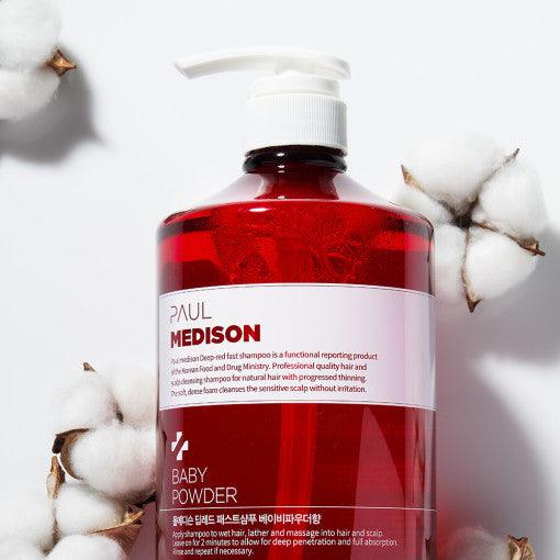 PAUL MEDISON Deep Red Fast Hair Loss Shampoo 1077ml #Baby Powder Shampoo PAUL MEDISON