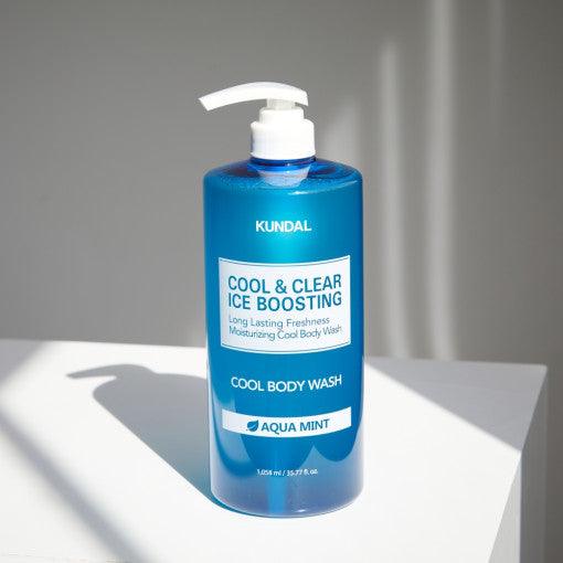 KUNDAL Cool & Clear Ice Boosting Cool Body Wash 1058ml #Aqua Mint-thekimyoung.com
