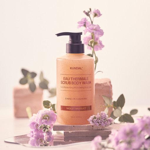 KUNDAL EAU THERMALE SPA SCRUB BODY WASH 500ml #VIOLET MUGUET-thekimyoung.com