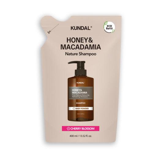 KUNDAL HONEY & MACADAMIA Nature Shampoo (Refill) 400ml #CHERRY BLOSSOM-thekimyoung.com