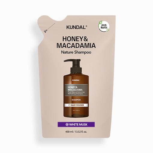 KUNDAL HONEY & MACADAMIA Nature Shampoo (Refill) 400ml #WHITE MUSK-thekimyoung.com
