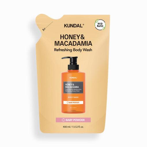 KUNDAL HONEY & MACADAMIA Refreshing Body Wash (Refill) 400ml #BABY POWDER-thekimyoung.com