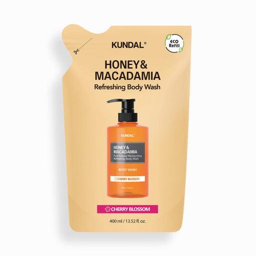KUNDAL HONEY & MACADAMIA Refreshing Body Wash (Refill) 400ml #CHERRY BLOSSOM-thekimyoung.com
