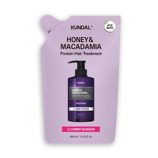 KUNDAL HONEY & MACADAΜΙΑ Protein Hair Treatment (Refill) 400ml #CHERRY BLOSSOM-thekimyoung.com