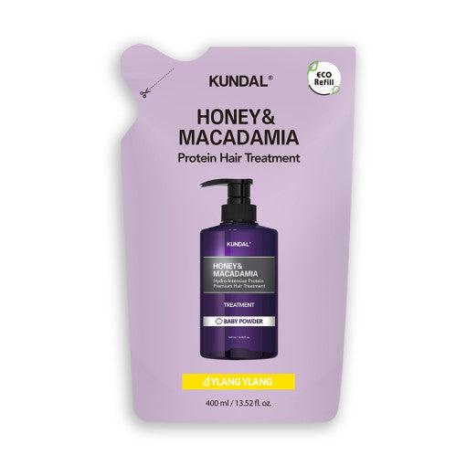 KUNDAL HONEY & MACADAΜΙΑ Protein Hair Treatment (Refill) 400ml #YLANG YLANG-thekimyoung.com