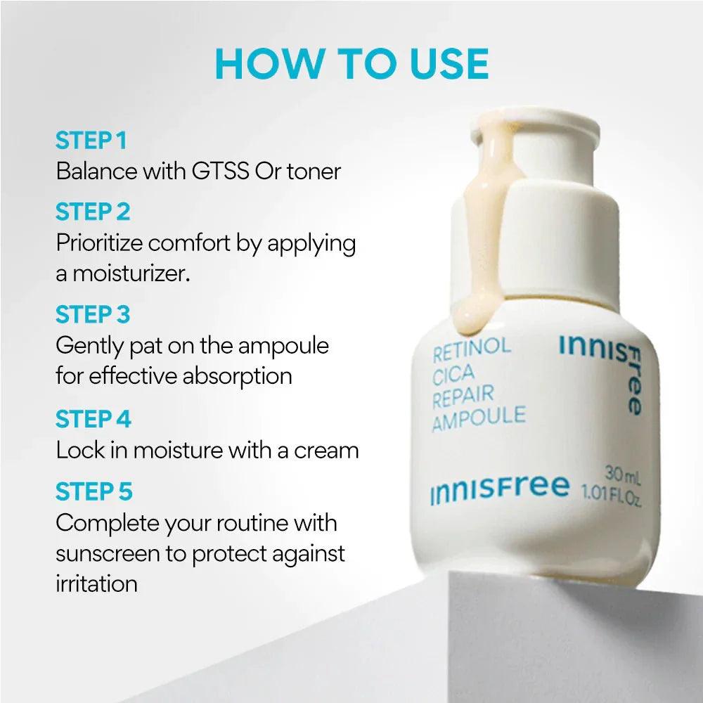 innisfree Retinol Cica Repair Ampoule - 15ml/30ml/50ml/80ml Ampoule innisfree