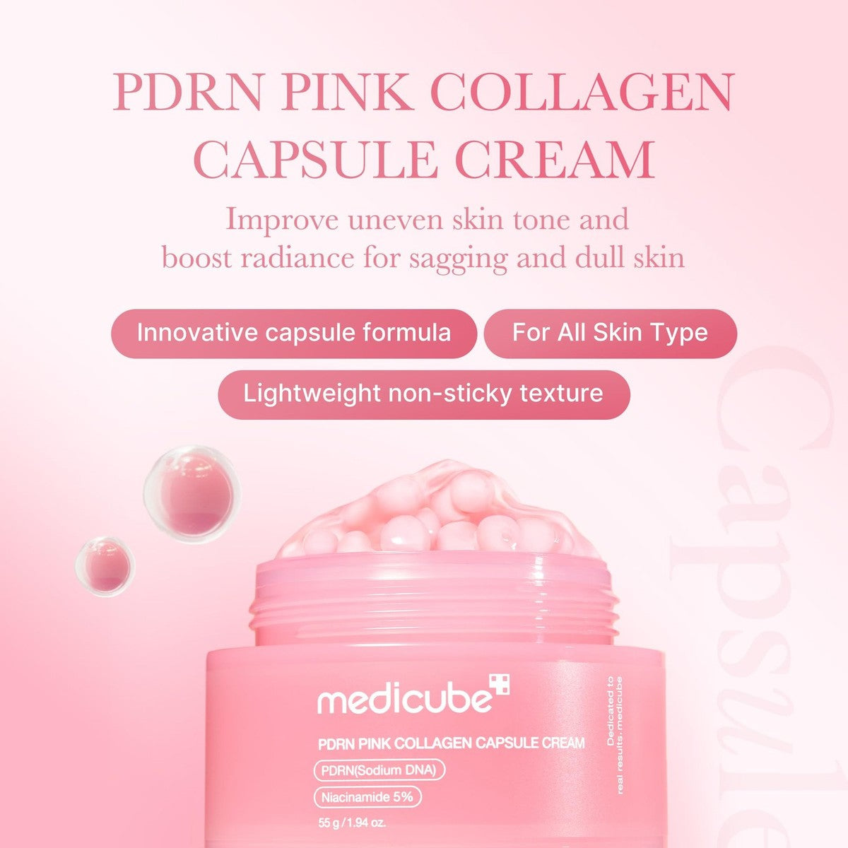 medicube - PDRN Pink Collagen Capsule Cream-thekimyoung.com