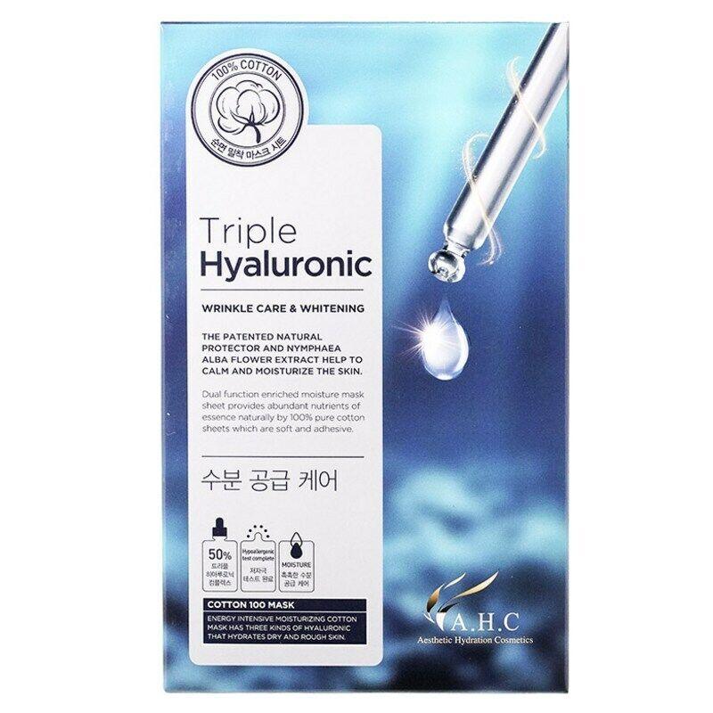AHC Triple Hyaluronic 100% Pure Cotton MASK Sheet 25ml x 10ea Mask Sheet AHC